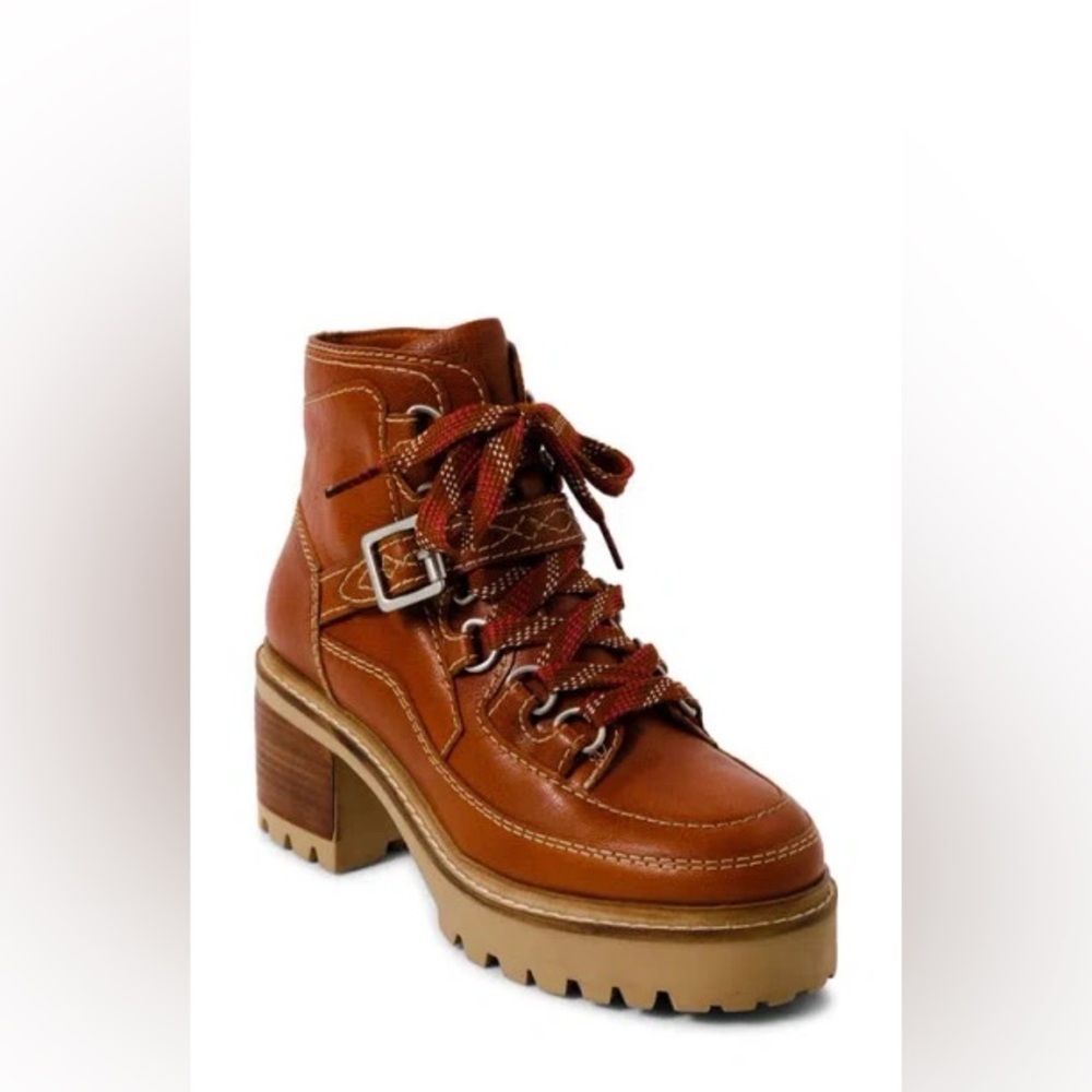 Free People Jasper Hiker Ankle Boots Women's utility Vintage Tan Leather 6,5 - Picture 3 of 13